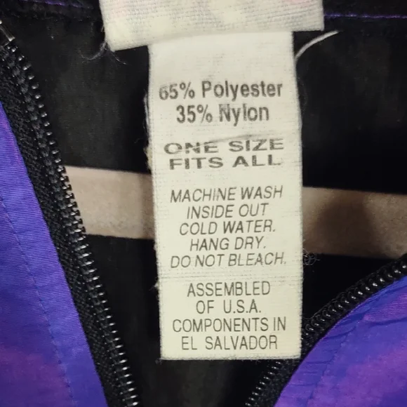 Surf Style,Vintage Purple and Black Windbreaker Jacket - Picture 4 of 17